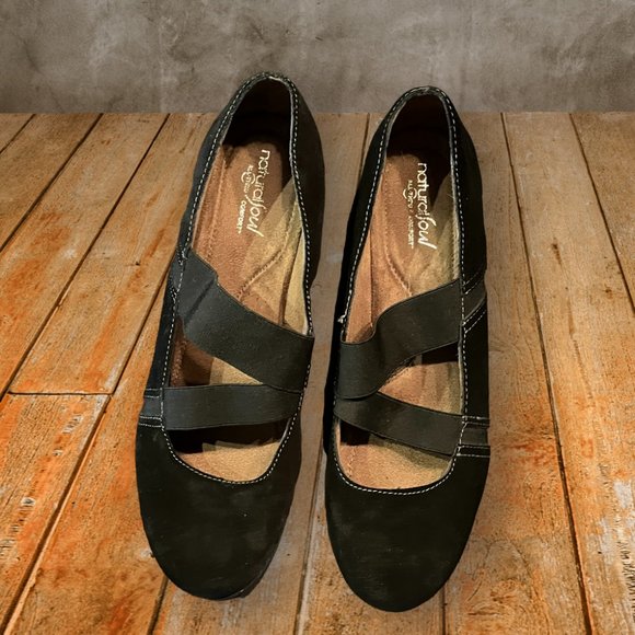 Natural Soul By Naturalizer Populate Black Suede Mary Jane Flats Women’s Size 10 - Picture 3 of 8